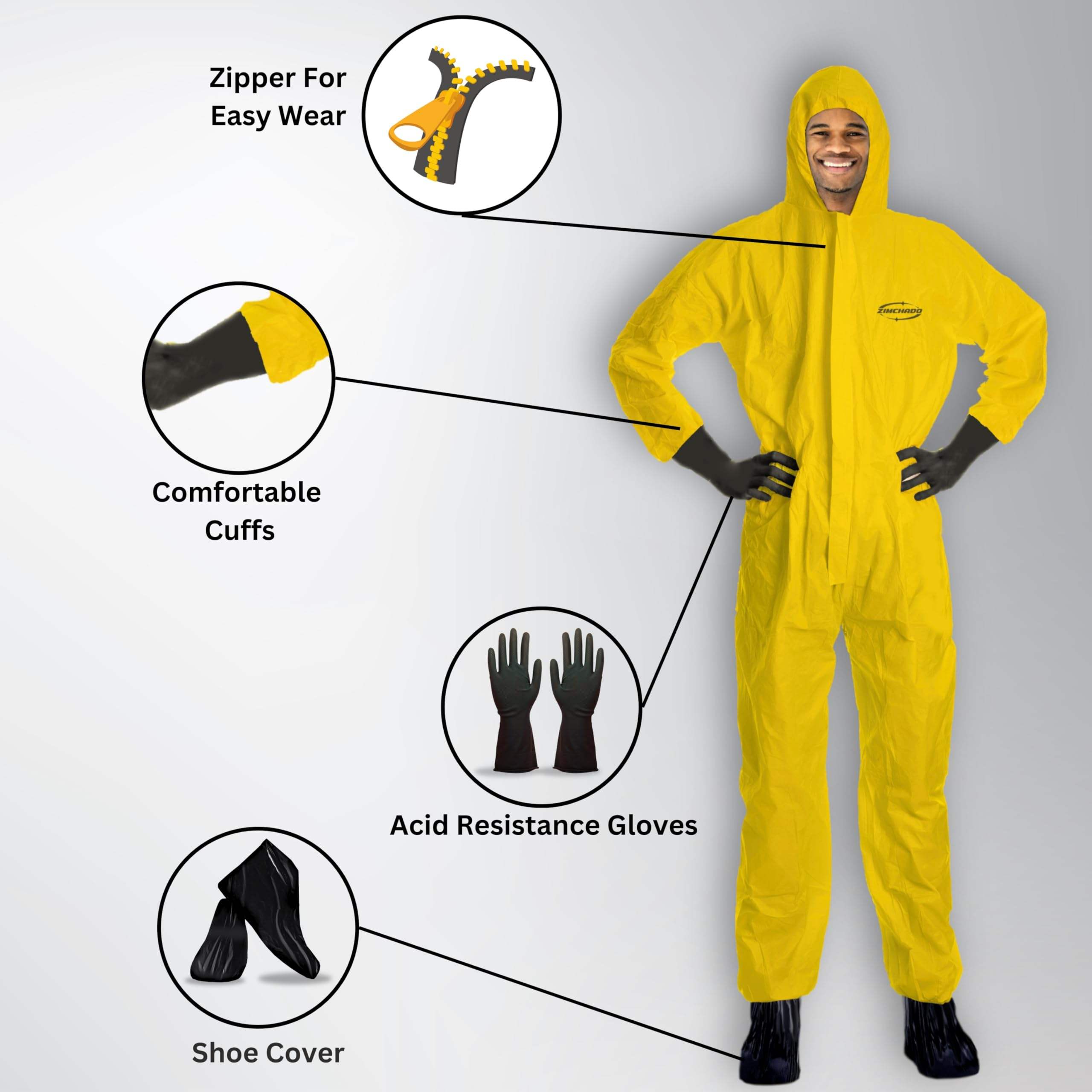 Acid and alkali resistant chemical protective suit 0502004
