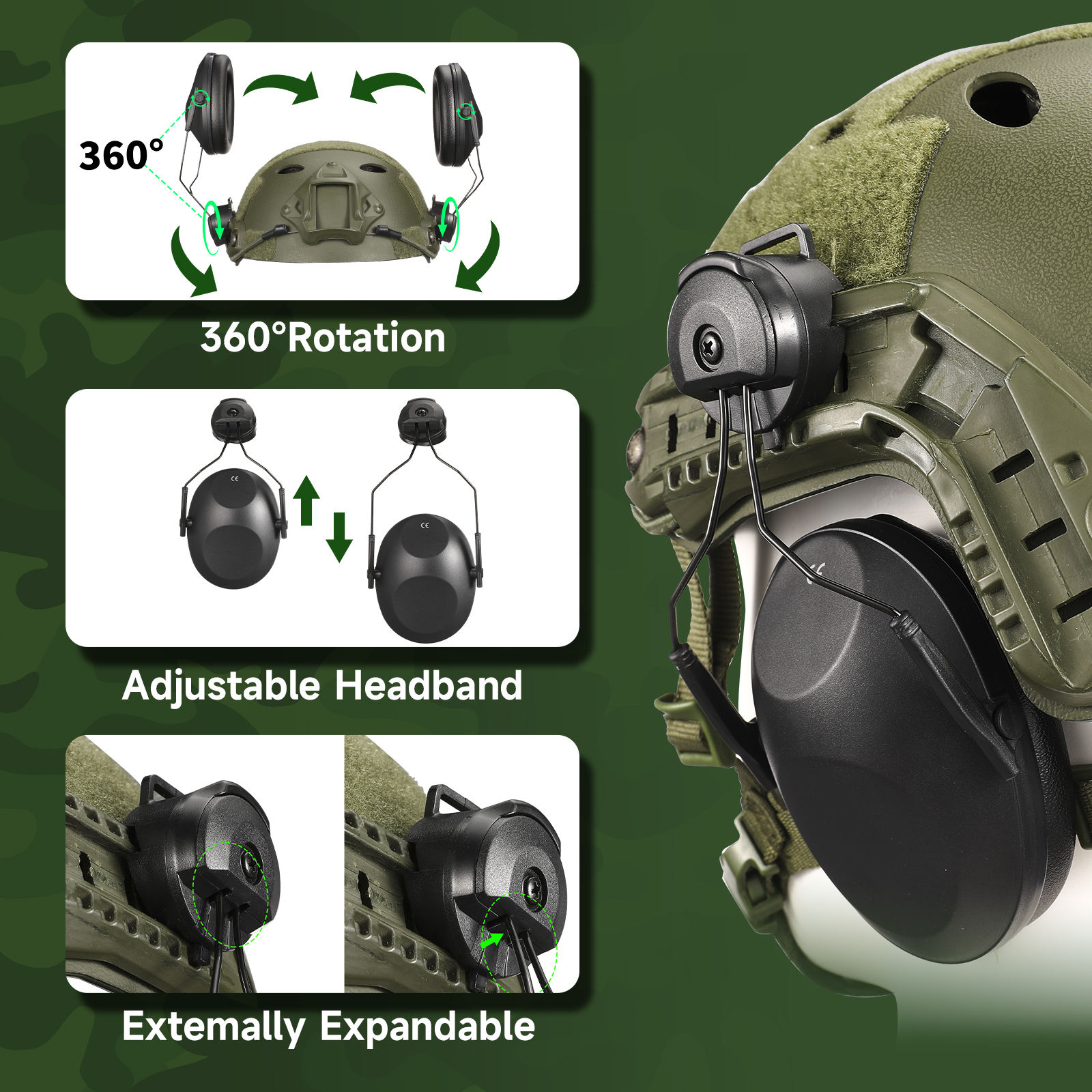 Ear cups for safety helmets 0406009