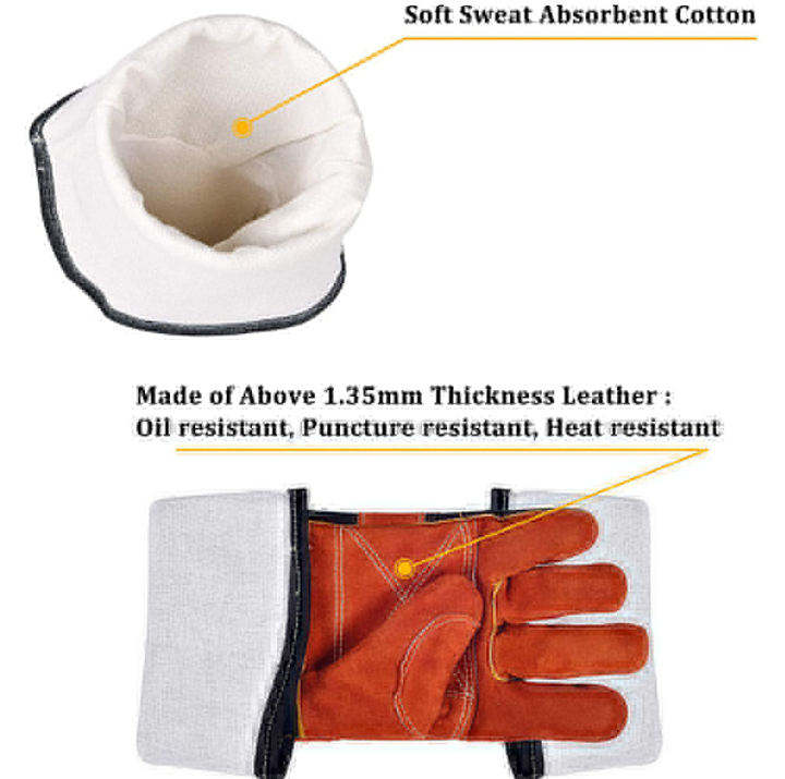 Welded leather gloves 0606014